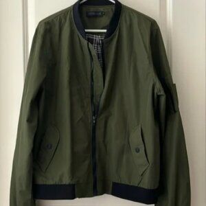 Hemoon mens zip up Bomber lightweight flight Jacket pockets galore size L